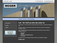 Tablet Screenshot of moser-lueftung.at